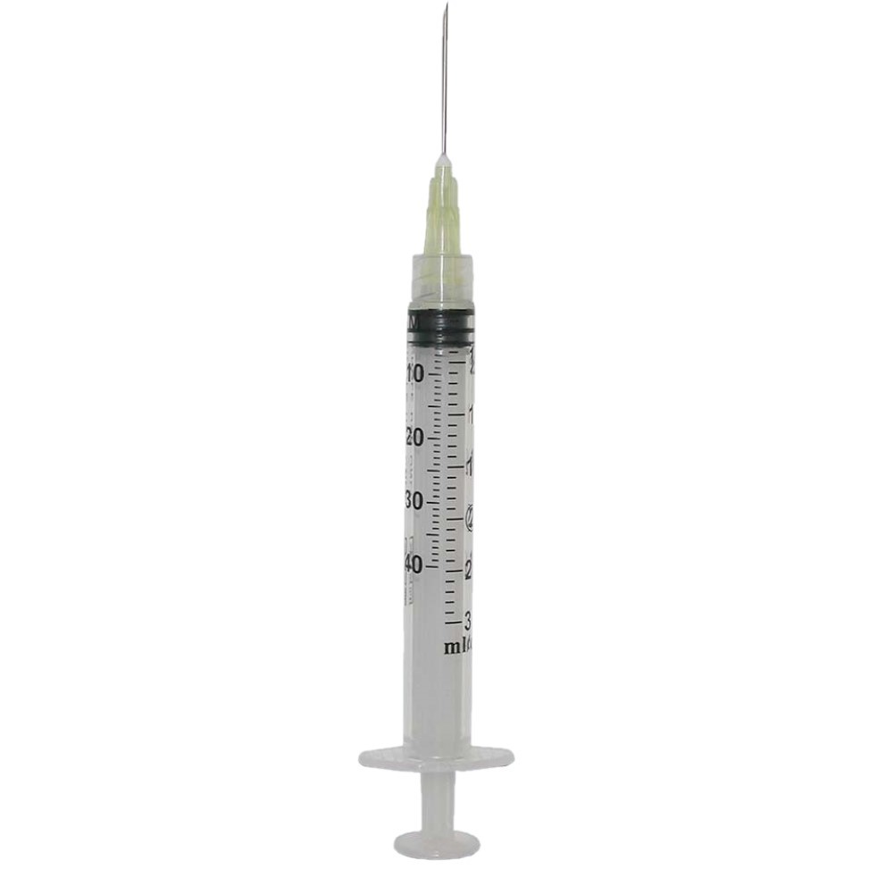 Syringe 3cc with Hypodermic Needle ExelInt® 3 mL .. .  .  